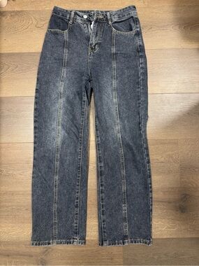 Straight Leg Seam Front Jeans